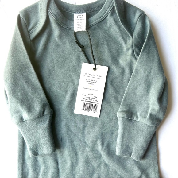 Colored Organics Landry Gown Size 0 - 3 Months NWT Sack Solid Harbor Blue - Picture 5 of 9